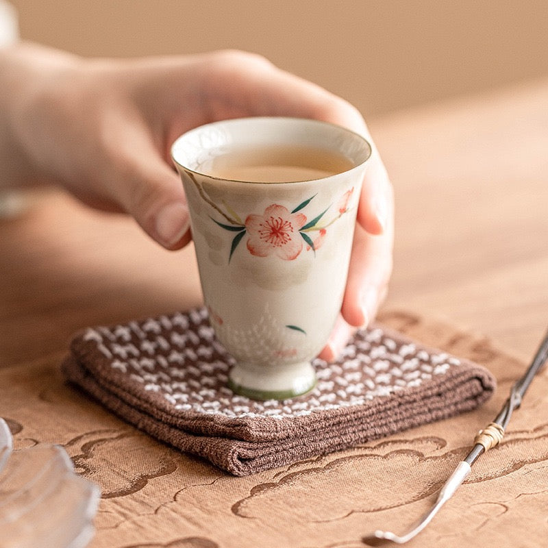 Peach Blossom Ceramic Cup