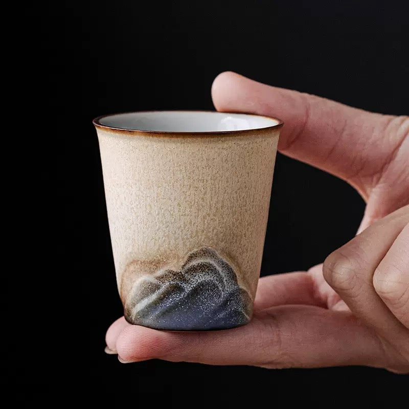 Mountain ceramics tea cup