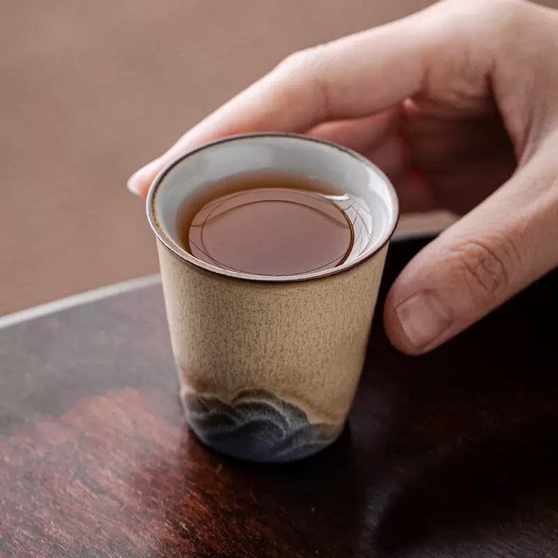 Mountain ceramics tea cup