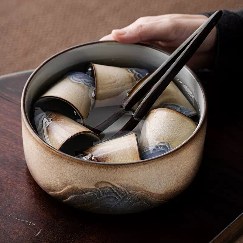 Mountain ceramics tea cup