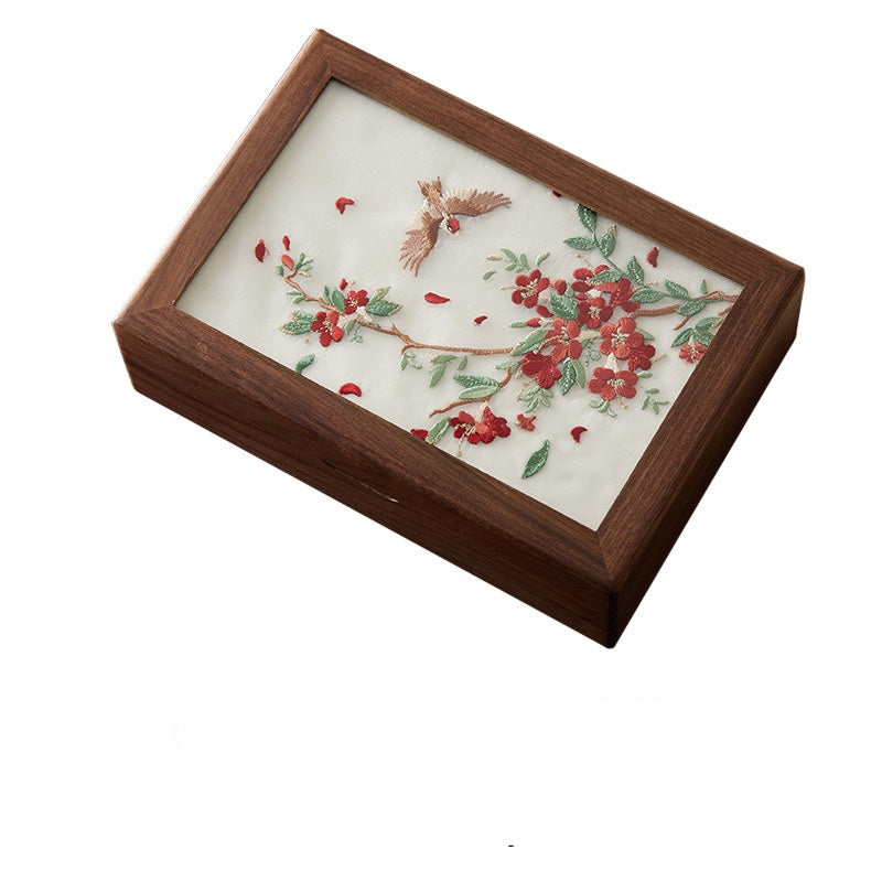 Embroidered jewelry box