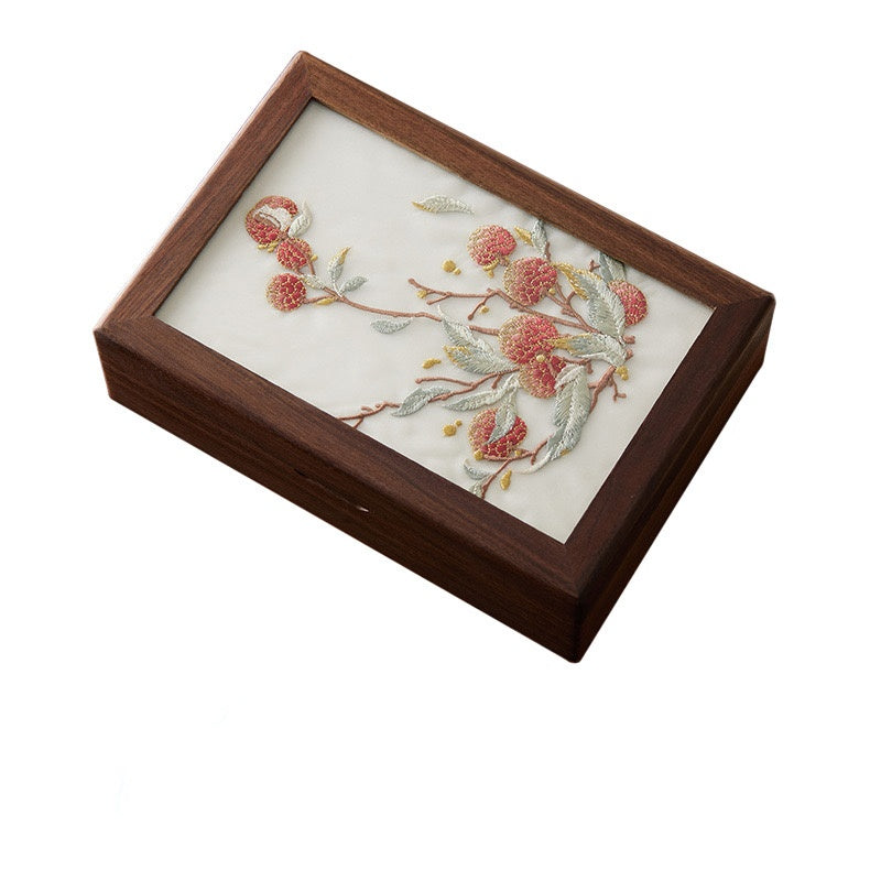 Embroidered jewelry box