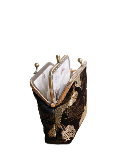 Golden crane card holder