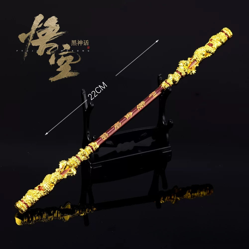 Black Myth Wukong Game Peripheral Ornaments Gold Band Metal Toy Model