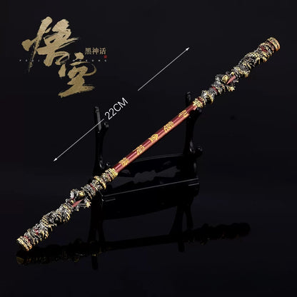 Black Myth Wukong Game Peripheral Ornaments Gold Band Metal Toy Model