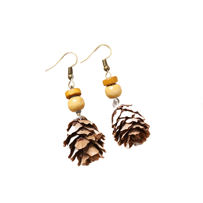 Retro natural plant earrings