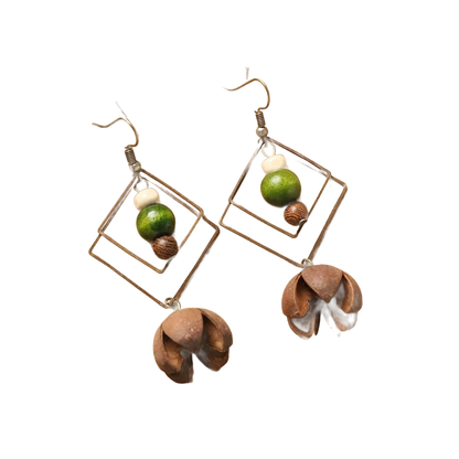 Retro natural plant earrings