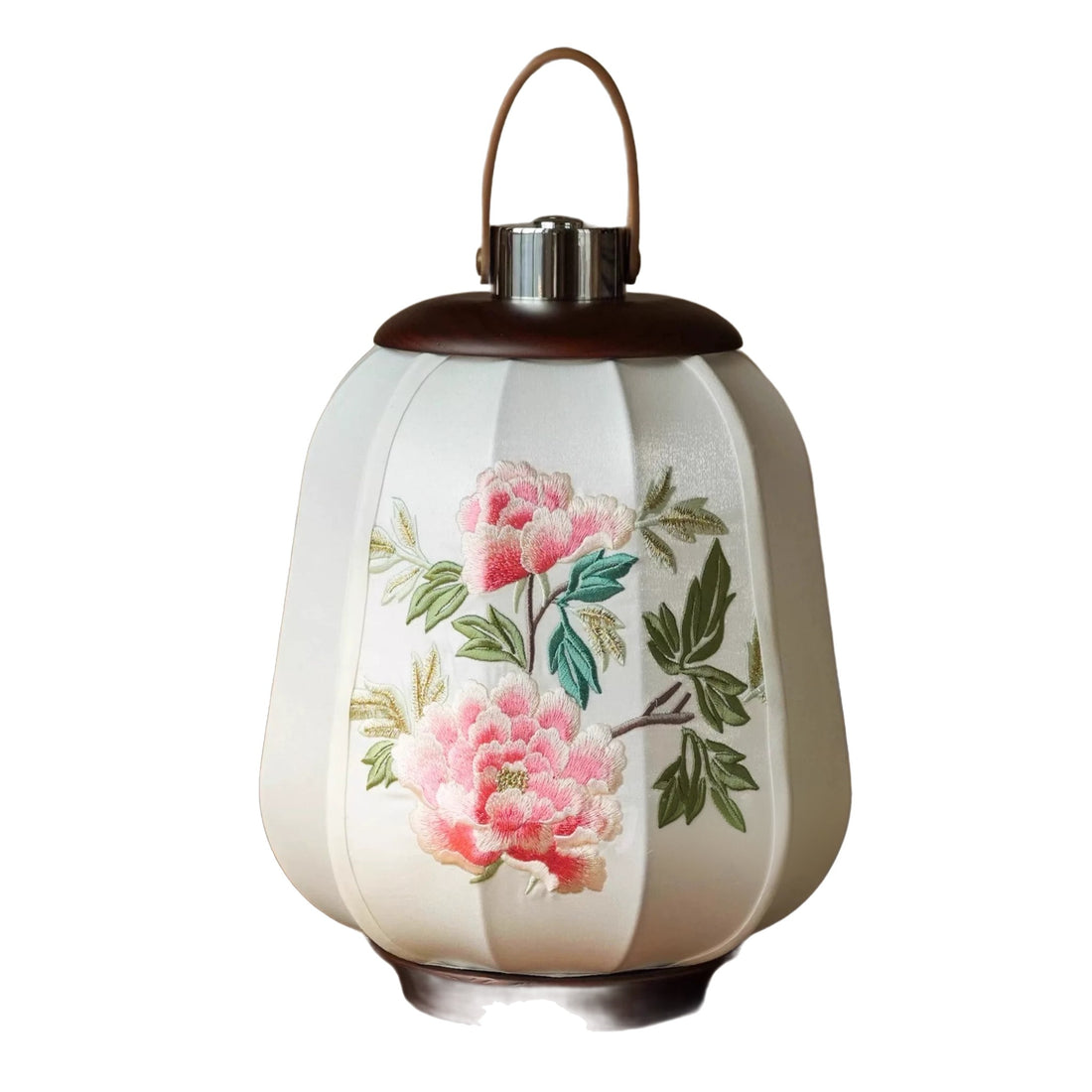 Embroidered Peony Chinese Table Lamp