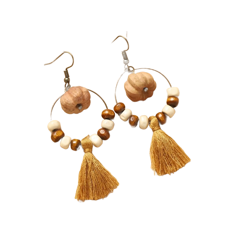 Retro natural plant earrings