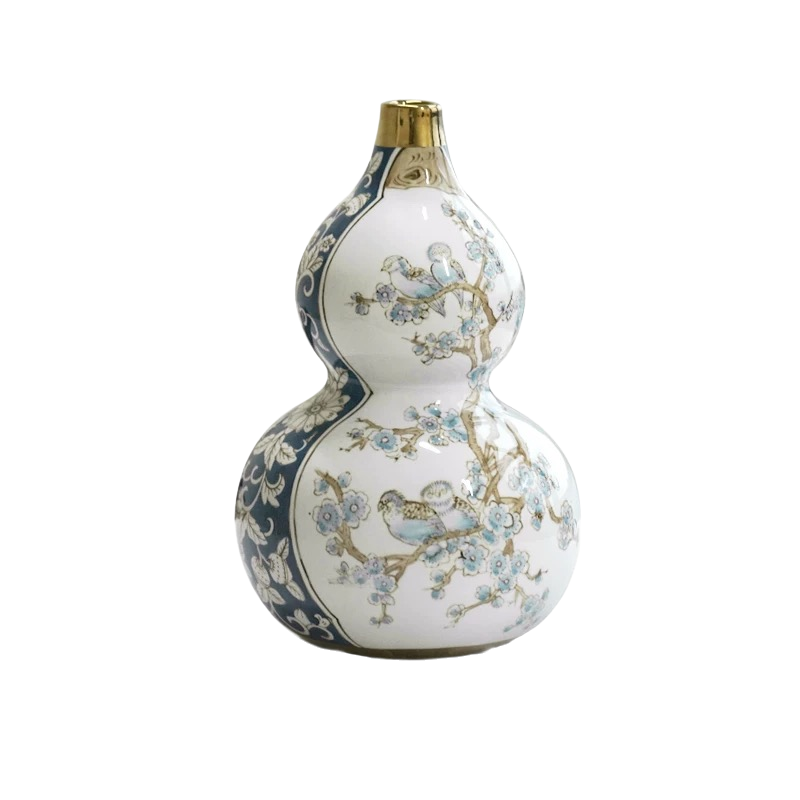 Chinese style vase gourd ceramic flower vessel