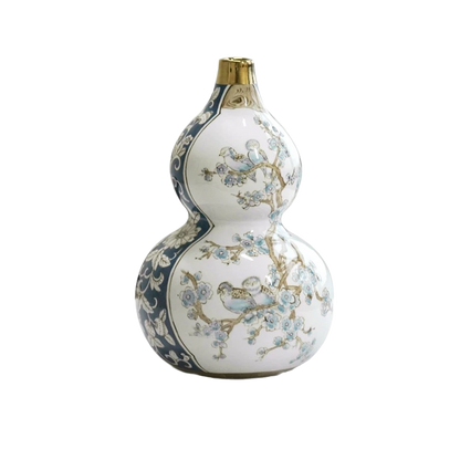 Chinese style vase gourd ceramic flower vessel