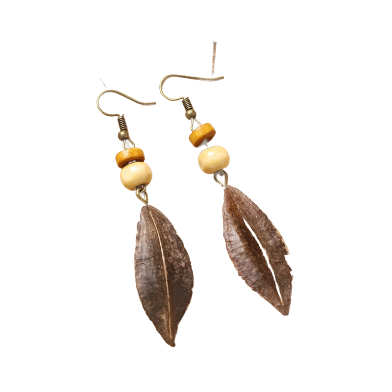 Retro natural plant earrings