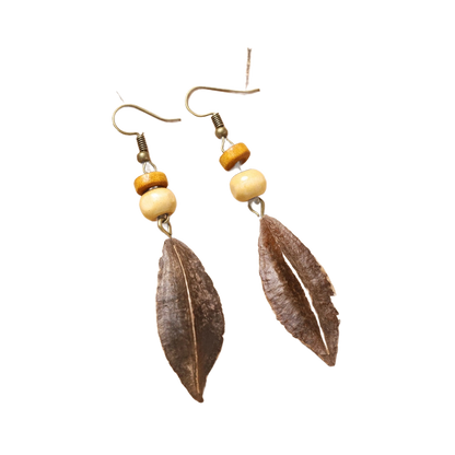 Retro natural plant earrings