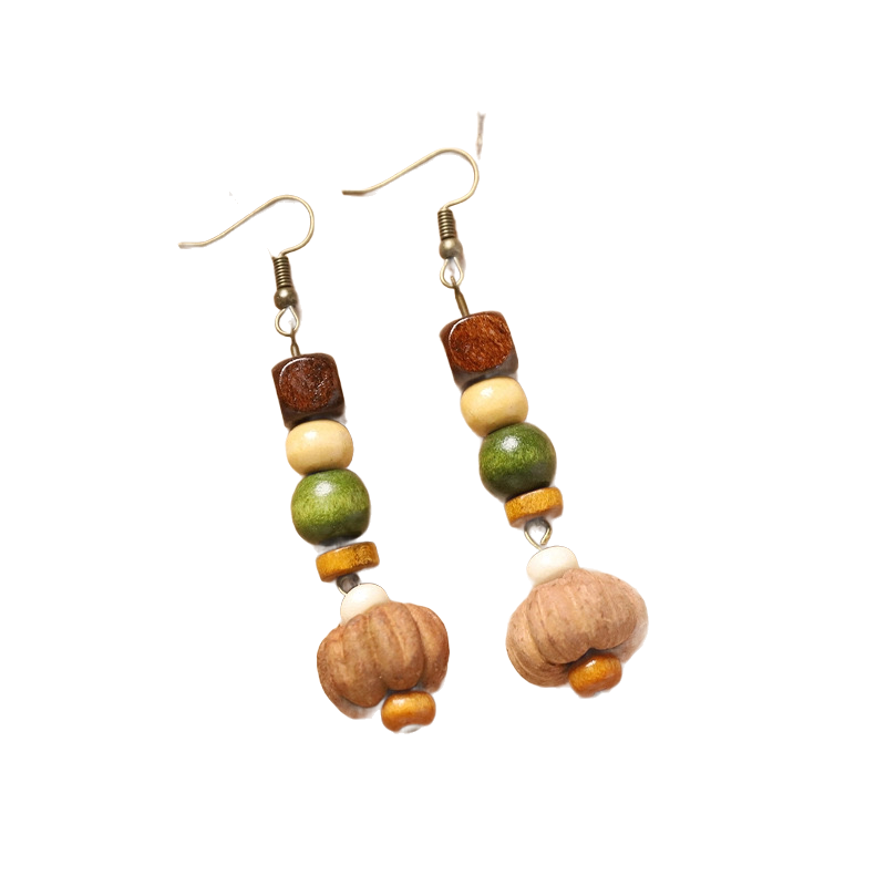 Retro natural plant earrings